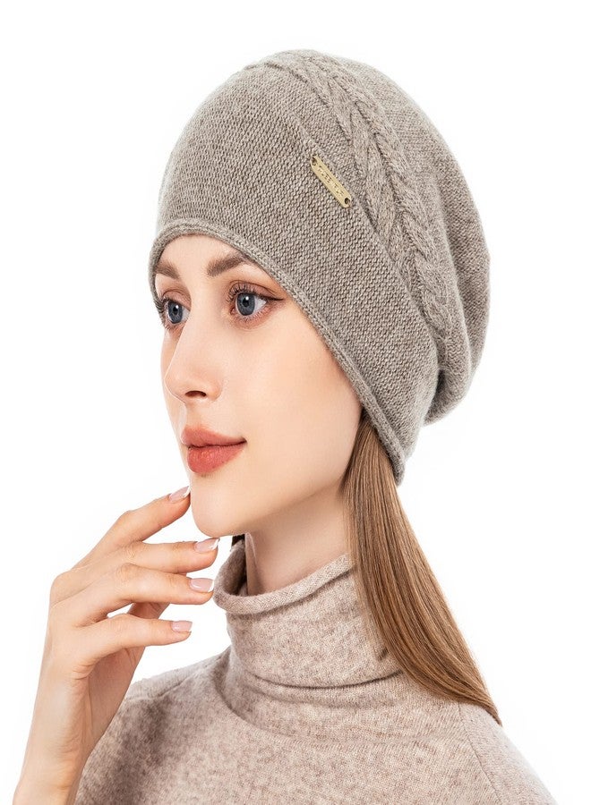 QUEENFUR Knit Slouchy Beanie Hats for Women Cashmere Ski Cap Knitted Wool Soft Warm Winter Hat - Image 4